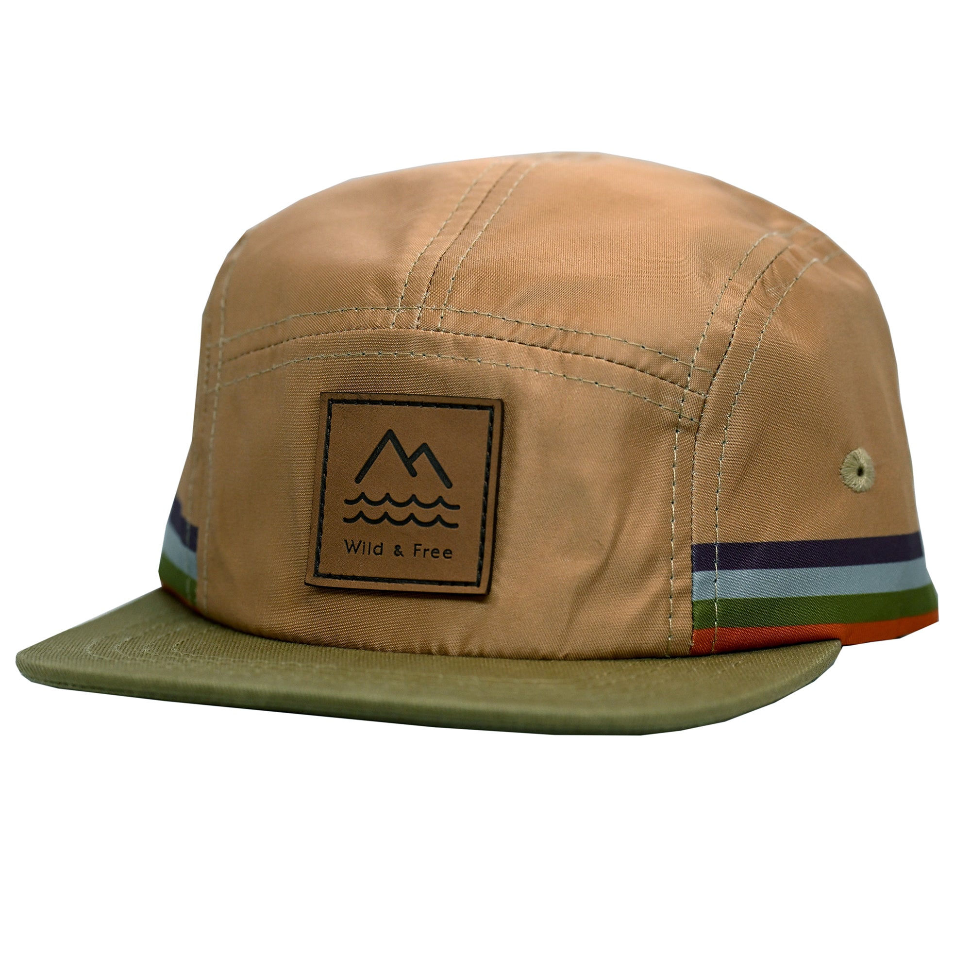 Get your little ones ready for the great outdoors with our Happy Camper kids hats! Made for camping adventures, these unstructured dad style hats feature a gold crown and green flat brim, with vintage accent colors on the sides. The relaxed fit, 5 panel design make it perfect for any adventure and they are adjustable to ensure you find a perfect fit for your children. Get ready to rock the great outdoors in style!