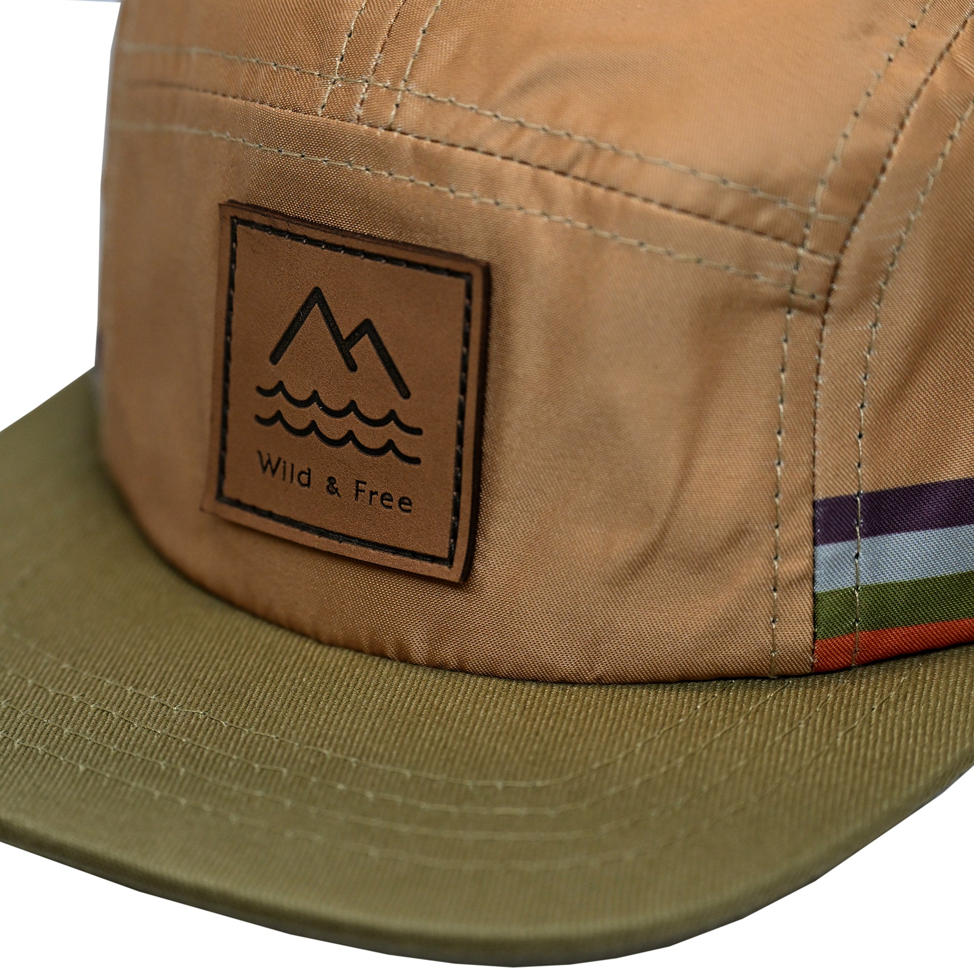 Get your little ones ready for the great outdoors with our Happy Camper kids hats! Made for camping adventures, these unstructured dad style hats feature a gold crown and green flat brim, with vintage accent colors on the sides. The relaxed fit, 5 panel design make it perfect for any adventure and they are adjustable to ensure you find a perfect fit for your children. Get ready to rock the great outdoors in style!