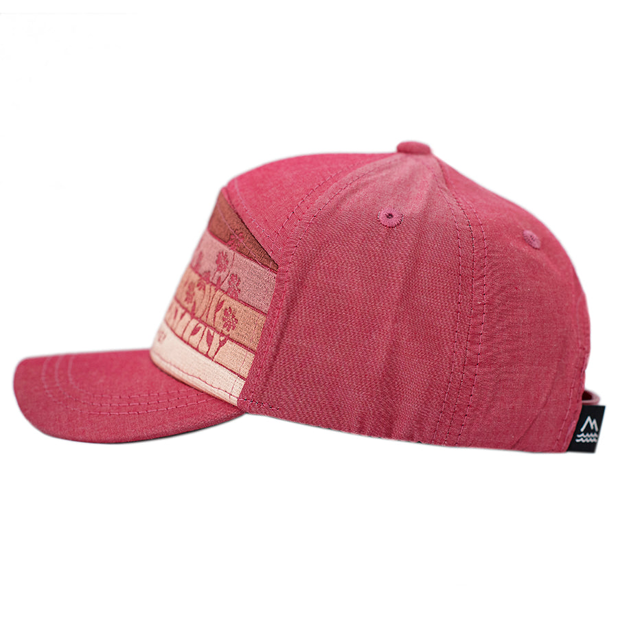 Pink wildflower hat for girls. Children's snapback hat.