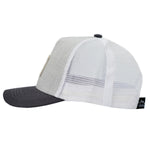 Load image into Gallery viewer, Baseball style kids snapback hat, gray and navy blue by Wild and Free children&#39;s hat company.
