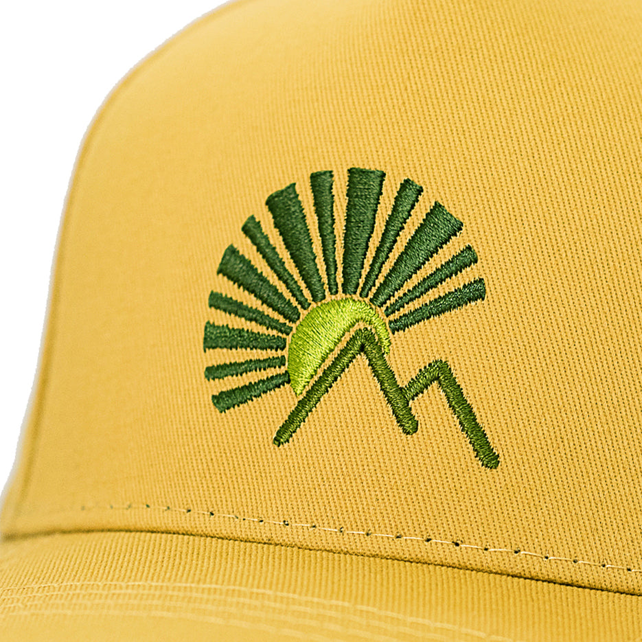 Youth trucker hat in a mustard yellow. Snapback hats for toddlers and big kids. 