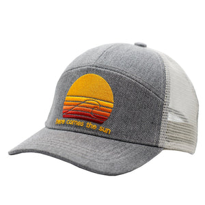 Sunrise wave embroidered kid's hat Here Comes the Sun by Wild and Free children's snapback hats. 